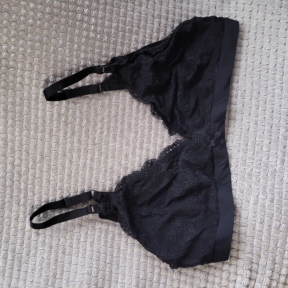 Oh La Lari Black lace nursing bra size XL